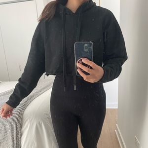 Alo cropped black hoodie